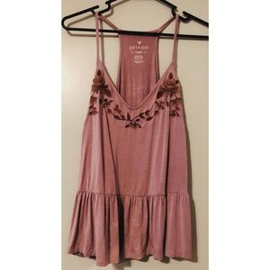 Purple floral tank top